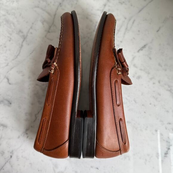 L.L. Bean Brown Leather Tassel Loafers Preppy Men’s Size 7.5 | Women's 9 - Picture 6 of 10